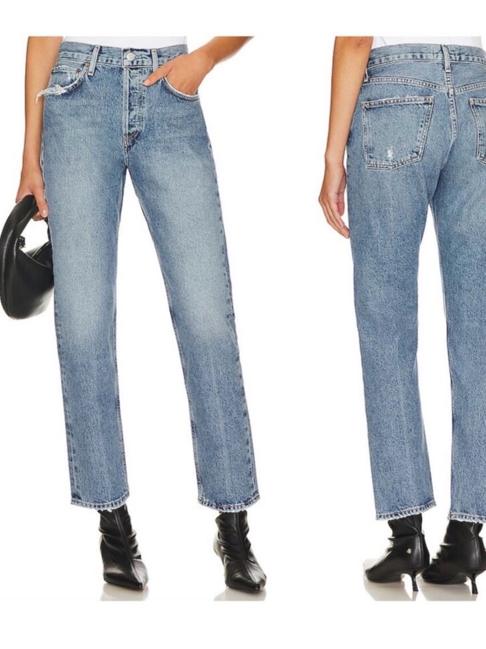 Agolde straight leg, high rise, Parker Jean in light wash size 25